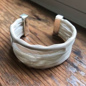 Rustic Cuff Silver Mesh Metal Cuff